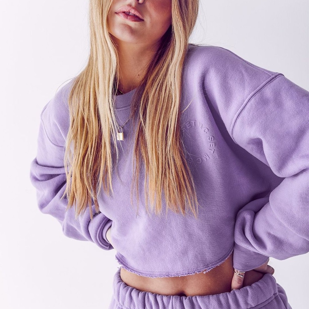 NWOT SET by MC Cropped Crewneck Sweatshirt in Nostalgia